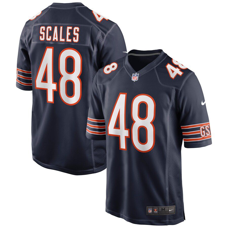 Men Chicago Bears #48 Patrick Scales Nike Navy Game NFL Jersey->chicago bears->NFL Jersey